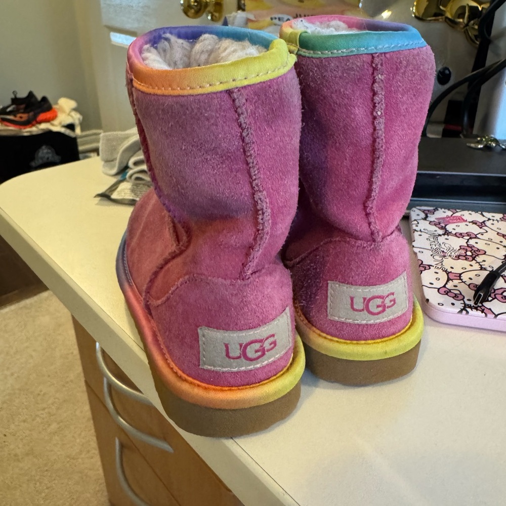 UGG Pink and rainbow Boots size 9